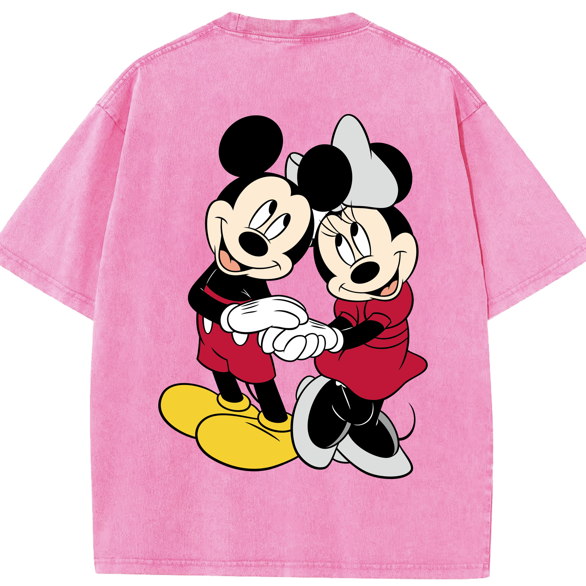 （画像用） ミッキーマウス Mickey Mouse 綿100% ヴィンテージ風 半袖Tシャツ（背面プリント）